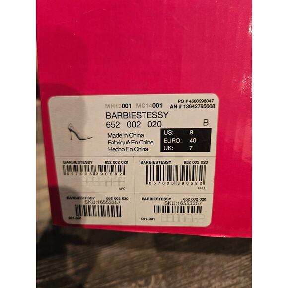 Barbie x ALDO Barbies Tessy Pink Heels Size 9 Transparent Rhinestone glitter - Picture 4 of 6